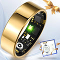 Smart Ring Health Tracker for Women Men, Sleep Tracker with Heart Rate,SPO₂,Blood Pressure, Fitness Ring for Activity Monitoring, No Subscription, Step Tracker Ring for iOS&Android (Gold, #7)