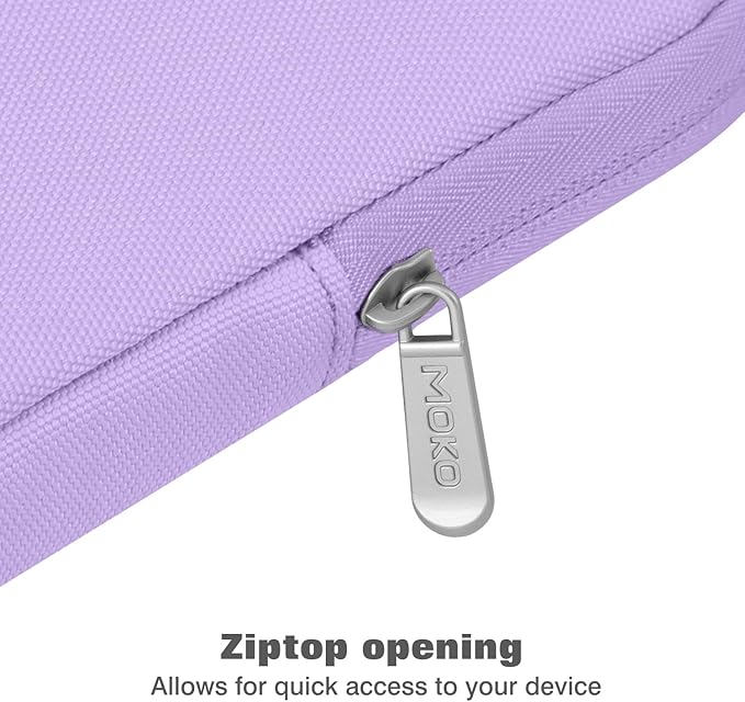 MoKo 9-11 Inch Tablet Sleeve Bag Carrying Case Fits New 11inch iPad Air M4, iPad A16 2025, iPad Pro 11 M4, Air 5/4/3, iPad 10/9/8th Gen, Tab S8/S9 11", Tablet Carrying Case, Lilac