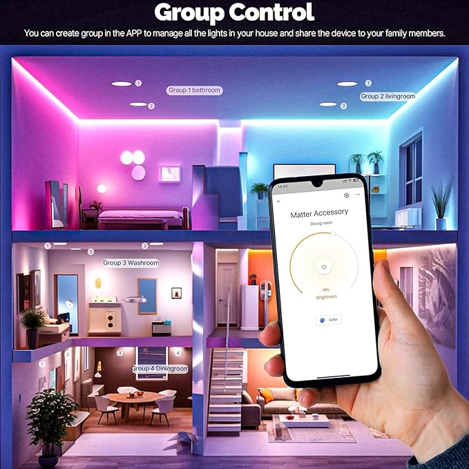 MOES Matter WiFi ST64 Edison Smart Bulbs, Color Changing Light Bulb, 16 Million RGB Colors & Tunable White, Works with Apple Home, Alexa, Google Home, E26 Dimmable 5W (40W Equivalent), 2-Pack