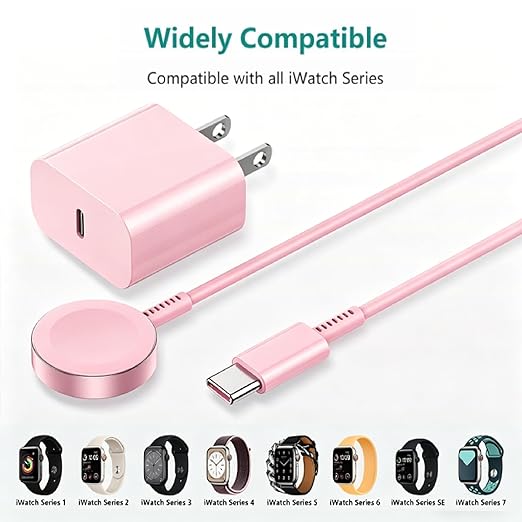 USB C Apple Watch Charger, [Apple MFi Certified] Magnetic iWatch Fast Charging Cable Cord 6ft and iPhone Type C Wall Charger Plug Block for Apple Watch Series Ultra 2/Ultra/11/10/9/8/7/SE/6/5/4/3/2
