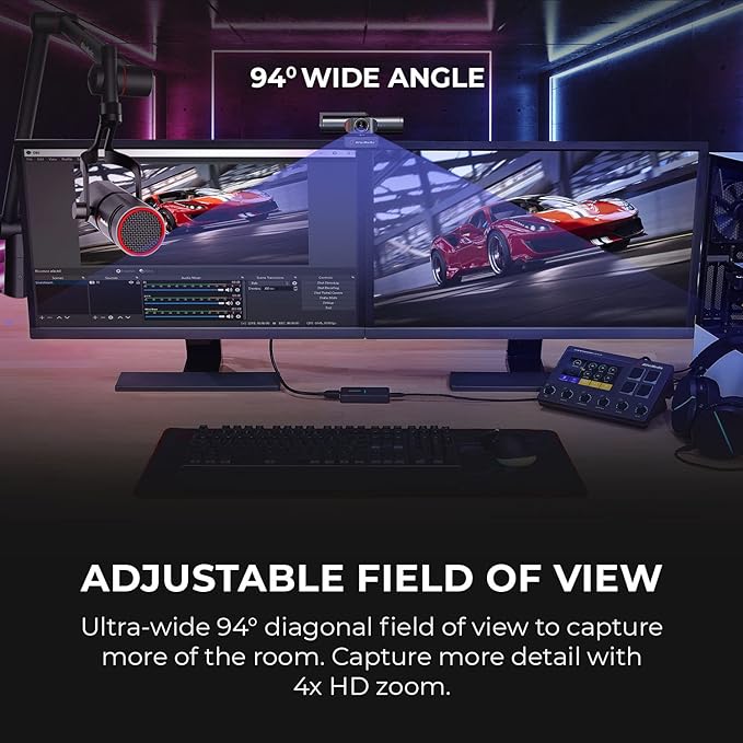 AVerMedia 4K webcam for PC, Gaming Camera for Streaming, Video Calls, Built-in Mic, Privacy Cover, for Teams, Google Meet, Zoom, OBS and more, for PC/Mac - PW513 Live Streamer CAM