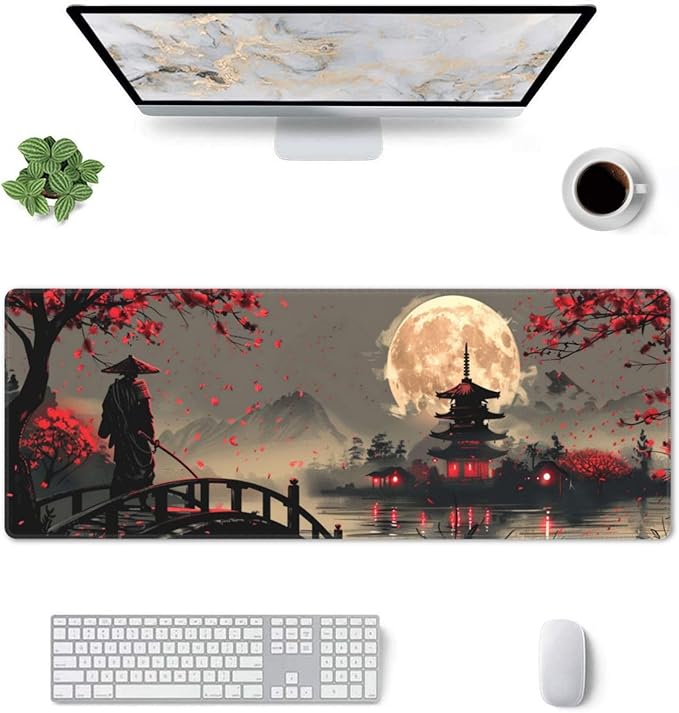 Mouse Pad Gaming - Large Mouse Pad for Desk with Waterproof Surface & Durable Design Desk Mat for Desktop & Office Accessories (Midnight Blossoms)