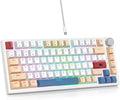 Guffercty kred 75% Retro Keyboard with Knob, Custom Gasket Mounted Wired Mechanical Gaming Keyboard 75 Percent RGB Hot Swap for Mac/Windows/Linux (Gasket 82 Soy Milk)