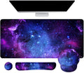 LATEEFAH Mouse Pad with Wrist Rest, Large Mouse Pad, Ergonomic Gaming Desk Pad Keyboard Wrist Rest Set, 4-in-1 Desk Mat Keyboard Mat for Home, Office