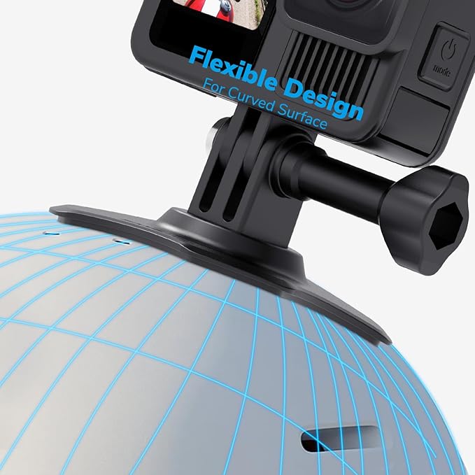 Flexible Adhesive Mount 3M Sticky Helmet Attachment Compatible with GoPro Hero 13 12 11 10 Max 9 8 7 6 Session Insta360 X5 X4 X3 X2 ONE DJI Osmo AKASO Action Cameras (2 Packs)