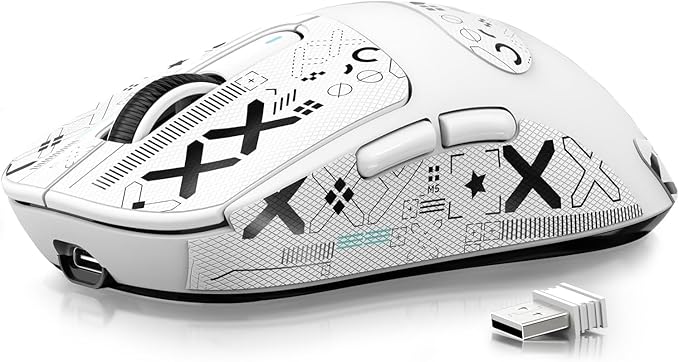 ATTACK SHARK X3 Lightweight Wireless Gaming Mouse, 49g Tri-Mode Bluetooth/2.4G/USB-C Wired Mouse, PAW3395 26K DPI Sensor, 200h Battery Life, Programmable Buttons, Griptape for PC/Laptop/Mac