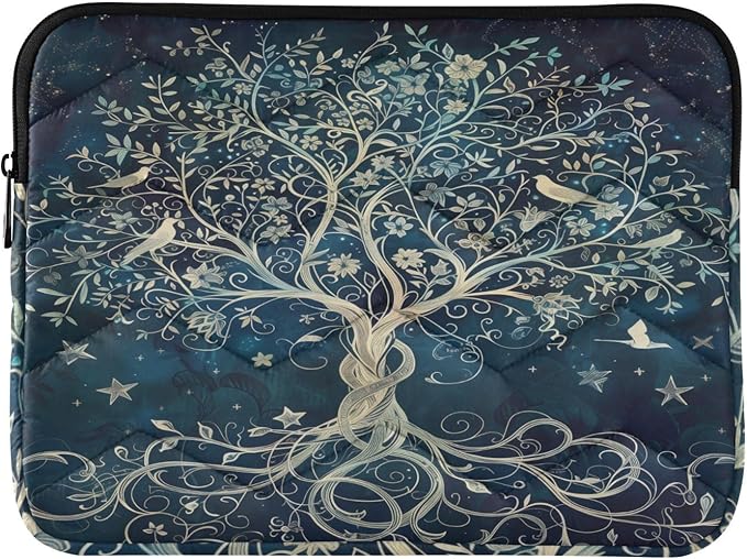 Cute Laptop Sleeve 13 inch Retro Tree of Life Laptop Bag 14 inch Waterproof Computer Bag for Women Laptop Accessories Computer Cover Bag for Tablet Men, A06D24018