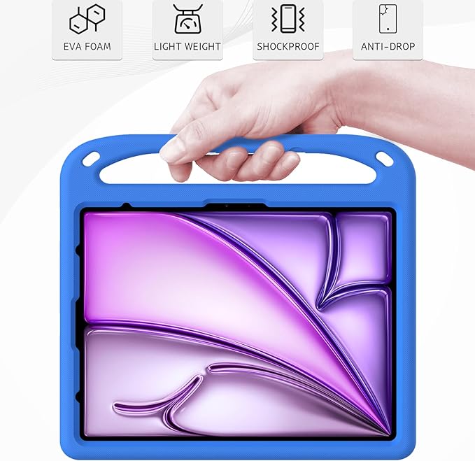 ATOOZ Kids Case for iPad air 13 inch 2024 2025 2026 (M2 M3 M4) /iPad Pro 13 inch (M4 M5), Cover with Shockproof Handle Stand for iPad Pro 13 7th /8th Gen 13" Tablet (Blue)