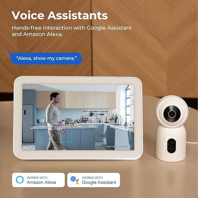 IMILAB 3K+3K Security Camera Indoor, Dual Lens Pet/Dog/Baby Camera with Xiaomi Home App, 2.4G/5G WiFi Plug-in Room Cam, Color Night Vision, Human Track, Two-Way Audio, No Subscription(C30 Dual)