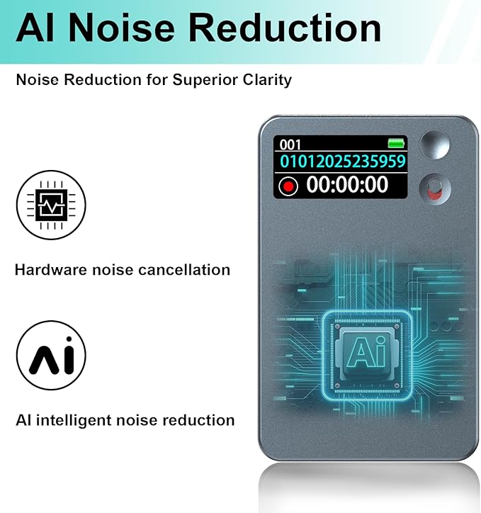 AI Voice Recorder, Transcribe & Summarize by ChatGPT, Digital Recorder Device for Lectures, Meetings, Calls, Support 107 Languages, 64GB Memory