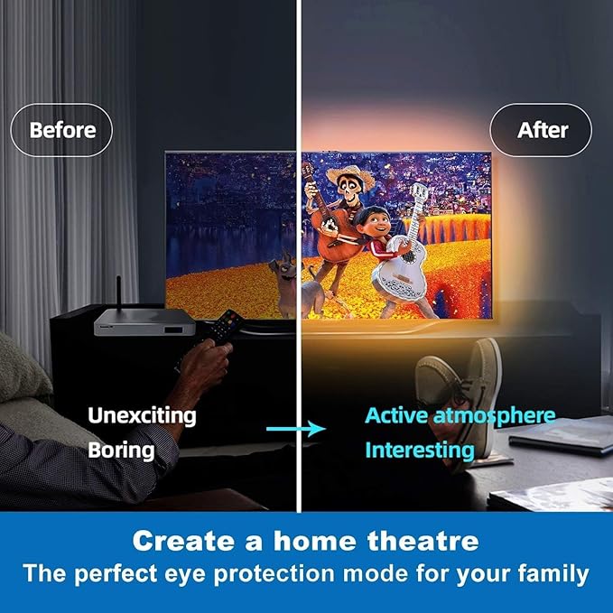 Tenmiro 50ft Led Strip Lights, Tenmiro Smart Led Lights Strip Music Sync Color Changing Lights App Control and 23keys Remote, Led Lights for Bedroom Party Home Decoration