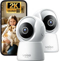 Veise 2K Indoor Camera for Home Security, 360° Wireless WiFi Pet & Baby Monitor with Phone App, AI Motion Detection, 2-Way Audio, Night Vision, SD/Cloud Storage, Works with Alexa & Google Home, 2.4GHz