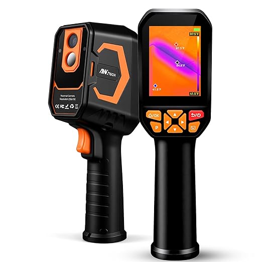 Handheld Dual Lens Thermal Imaging Camera with 2MP Visual Camera, 512×384 Super Resolution, -4°F~1022°F, PC 2D/3D Image Analysis for Hidden Water Leak Detection & Moisture Inspection