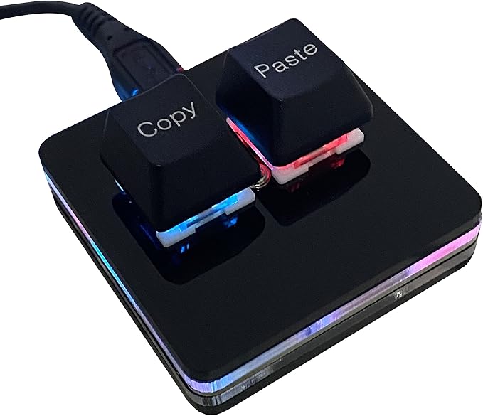 BTXETUEL Copy and Paste 2-Key Keyboard SAYO OSU Keypad Hotswap One Handed Mechanical Gaming Keyboard Cherry Switch RGB Backlit Mini USB Keypad for macros or Rhythm Games