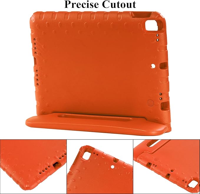 Kids Case for iPad Pro 10.5" 2017 & iPad Air 3rd Gen 10.5 inch 2019, with Rotating Handle/Stand Soft Shockproof EVA Drop Proof Lightweight Kids Girl Boy Kickstand Protective Cover,Orange