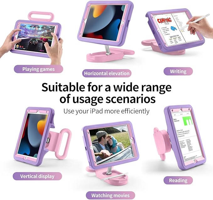 Kids Case for iPad 9th/8th/7th Gen 10.2 inch,Cute Shockproof EVA Case with Handle & Stand, Child-Friendly Drop-Proof case for iPad 10.2 2021/2020/2019