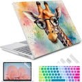Case for 13.5" Microsoft Surface Laptop 5/4/3 with Metal Palm Rest ONLY 2019-2022 Release Models:1868/1951, Plastic Hard Shell Case with Keyboard Cover & Screen Protector, Glasses Giraffe