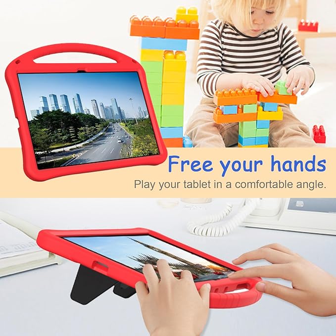 Kids Case for Samsung Galaxy Tab S11 Ultra 2025 14.6" Tablet, Techcircle Light Weight Shock Proof EVA Foam Handle Rugged Stand Protective Case, Red