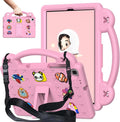 AKABEILA Compatible with Samsung Galaxy Tab A 10.1(2019)/Lenovo Tab M10 HD 2nd Gen/Tab K10/M10 Plus 10.3 inch Tablet Case, Kids Case with Shoulder Strap & Stand Handle Pink