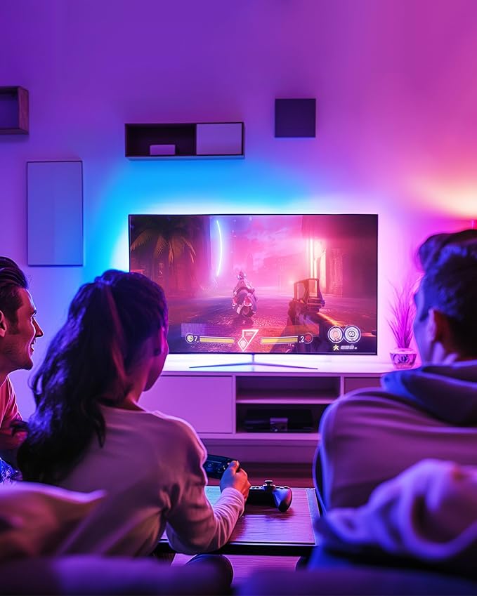 HitLights LED Strip Lights, Small LED Light Strips Dimmable, RGB 5050 Color Changing LED Tape Light with Remote and UL-Listed Adapter for TV Backlight, Bedroom, Cabinet Shelf Display