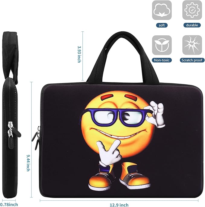 iColor 11 11.6 12 12.1 12.5 inch Laptop Carrying Bag Chromebook Case Notebook Ultrabook Bag Tablet Cover Neoprene Sleeve for Apple MacBook Air Samsung Google Acer HP DELL Lenovo Asus Yellow Boy
