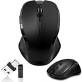 Wireless Bluetooth Mouse for Mac & iPad, Ergonomic Rechargeable Mouse with Built-in Jiggler Mode, Dual USB-C & USB-A Receiver, Quiet Optical Mouse for Laptop, Desktop & Tablet – Black