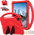 Kids Case for iPad Air 11 inch M4/M3/M2 (2026/2025/2024) with Pencil Holder/Shockproof Handle/Kickstand/Slim Lightweight Soft EVA Foam Folio Stand Tablet Protective Girls Boys Cover, Red