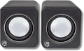 MANHATTAN USB Powered Stereo Speaker System - Small Size - with Volume Control & 3.5 mm Audio Plug to Connect to Laptop, Notebook, Desktop, Computer - 3 Yr Mfg Warranty - Black Silver, 166898