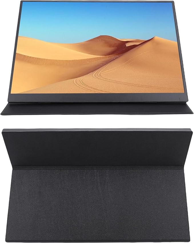 Bewinner Portable Monitor 16inch, 4K FHD HDMI Computer Display with Cover and 2 Speakers, 120HZ Refreshing Rate External Monitor for PC Phone Computer
