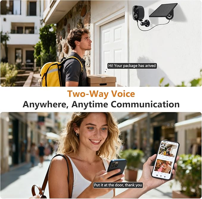 2K FHD Security Camera Wireless Outdoor Cameras for Home Security,AI Human Detection,Instant Alert,Color Night Vision,SD/Cloud Storage,Solar/Battery Powered,2.4G WIFI Only,Spotlight,Siren Alarm,4 Pack