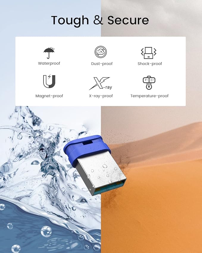 K&ZZ 32GB USB Flash Drive 3.0 with Lanyard 2 Pack 32 GB USB 3.0 Thumb Drive Ultra High Speed Small Memory Stick 32GB USB Drive Pendrive, Blue