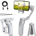 DOSTDR - Phone Gimbal Stabilizer, 3-Axis Phone Holder, Foldable, Handheld, Gimble, Focus Option, TikTok, Lightweight, AI Tracking, YouTube, Vlog Stabilizer, Smartphones, Cameras, Tripod, Ideal Gift
