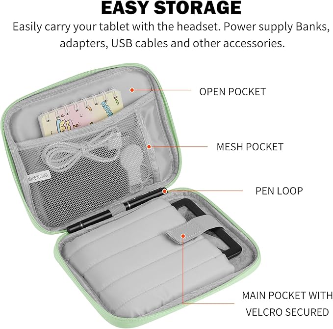 HoYiXi Universal Sleeve Bag for 6",6.8",7" Kindle Paperwhite/Colorsoft 2024-2012 Compatible with 6"-6.8" All-New Kindle/Kobo/Tolino/Sony,6" EReader with Anti-Drop Protective Cover,Green