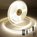 AXMOTUT COB LED Strip Light with Remote, Dimmable 16.4FT/5M Flexible High Density LED Light,4000K Natural White 2400LEDs Super Bright LED Light Strip CRI 90+ for Bedroom,Kitchen,DIY Home Decoration