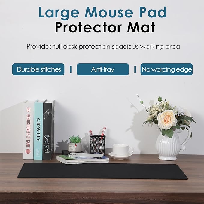 Dizzy Balloon Large Extended Mouse Pad with Durable Stitched Edges, 35.43"x11.81"x0.12", Mouse Mat Desk Mat for Home and Office, Black Large Gaming Mousepad, Keyboard Mat with Non-Slip Rubber Base