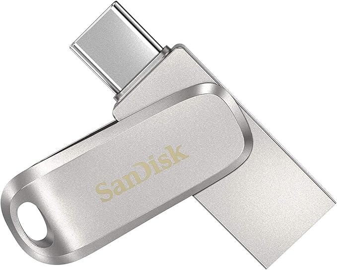 SanDisk Ultra Dual Drive Luxe USB Type-C 32GB Flash Drive for Smartphones, Tablets, and Computers - High Speed USB 3.1 Pen Drive (SDDDC4-032G-G46) Bundle with (1) Everything But Stromboli Lanyard