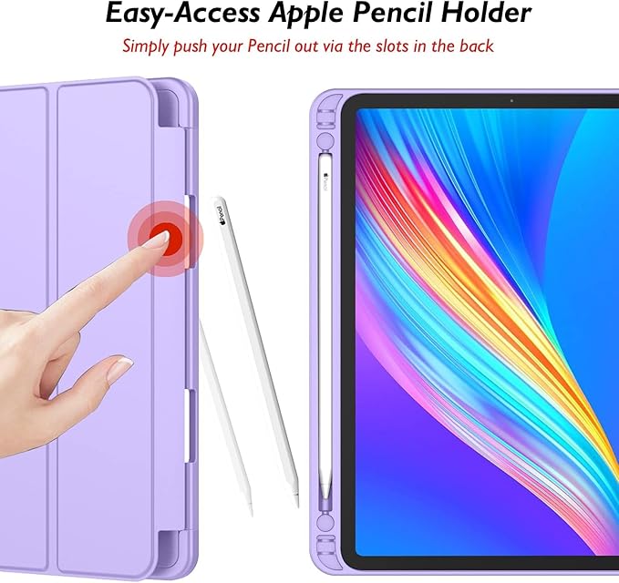 iMieet iPad Pro 13 Inch Case (M5/M4) 2025/2024 with Pencil Holder, Trifold Stand Smart Case with Soft TPU Back, Auto Wake/Sleep (Clove Purple)