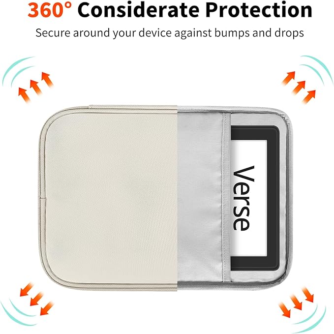 HoYiXi Universal Sleeve Bag for 7-8 inch Tablet Fire HD 8/Fire HD 8 Plus Compatible iPad mini (6th Gen) 8.3" 2021, iPad mini 5/4/3/2/1, Tab A8, 7"-8" inch Android Tablet Sleeve Case -White
