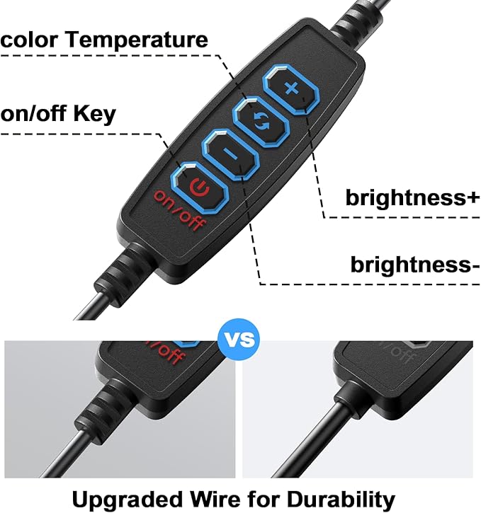Ring Light Clip on Laptop Monitor, Webcam Light 10 Brightness Level Video Conference Lighting for Remote Working/Zoom Calls/Self Broadcasting/Live Streaming/Video Recording/TikTok