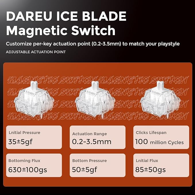 DAREU COOL68 60% Wired Gaming Keyboard, Rapid Trigger Magnetic Switch Keyboard with 8000Hz Polling Rate, Adjustable Actuation, 0.1ms Latency, Gasket Mount, Hot swappable, RGB Light