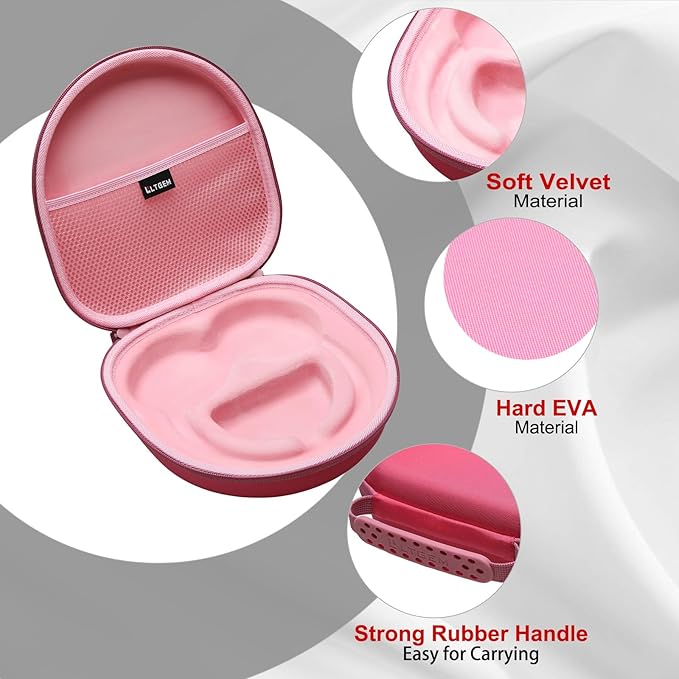 LTGEM Case Compatible with Anker Soundcore Life Q20i / Q20 / Q30 / Q45 Hybrid Active Noise Cancelling Headphones, Pink