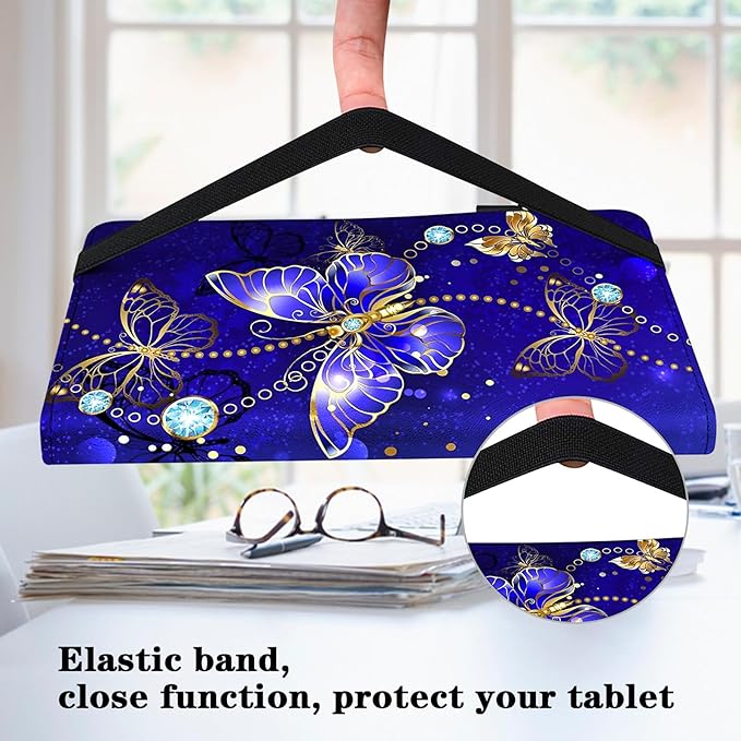Case for iPad mini 5 (2019)/ iPad mini 4 / iPad mini 3/2/1 Case,PU Leather Flip Stand Card Slots Shockproof Cover with Pencil Holder - Diamond Butterfly