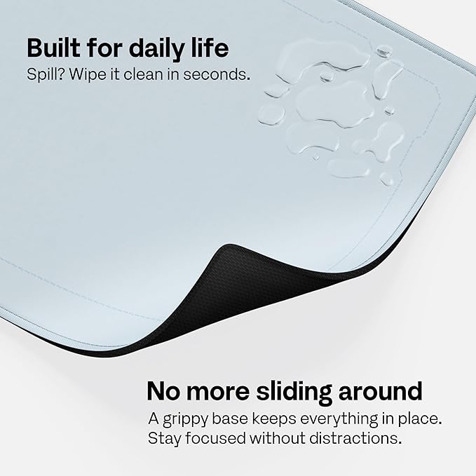 Pixio Mouse Pads - 36 x 16 inch XXL Blue Border Multifunctional Large Desk Mats for Gaming, Office, Desktop Anti-Slip Waterproof Washable Computer Mouse Mat