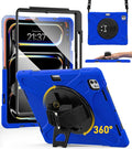 BRAECN for iPad Pro 13 inch Case M5 2025 & M4 2024 Heavy Duty Shockproof Protective with Pencil Holder Screen Protector 360°Rotating Stand Handle & Shoulder Strap Full Body Cover Kids Friendly