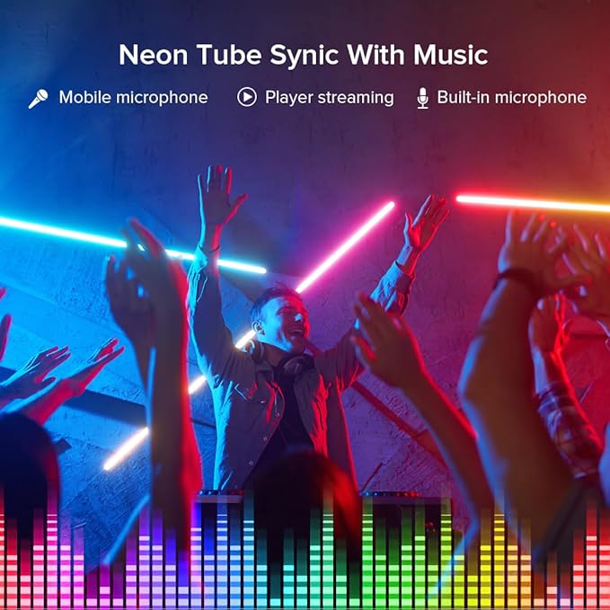 BTF-LIGHTING 6.5FT WS2811 WS2812B IC RGB DC5V 360 Degree Round Reticulate Chasing Color Neon LED Strip Kit Bluetooth Controller Flexible Silicone IP67 Waterproof Rope Light for Home Decor(No Adapter)