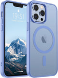 SUPFINE Magnetic for iPhone 13 Pro Case (Compatible with MagSafe) (Military Grade Drop Protection) Slim Translucent Matte Shockproof with Anti-Fingerprint Phone Case,Blue Purple