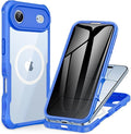 CENHUFO Magnetic Privacy for iPhone 17 Air Case [Compatible with Magsafe] Full Body Phone Case Built-in 9H Tempered Glass Privacy Screen Protector, Camera Protection Shockproof Bumper Cover -Blue