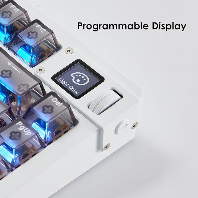 Akko MOD007 V5 HE Wired Rapid Trigger Gaming Keyboard Quick Release Aluminum Wired Keyboard with Personalized Screen FR4 Plate White, Astrolink Switch