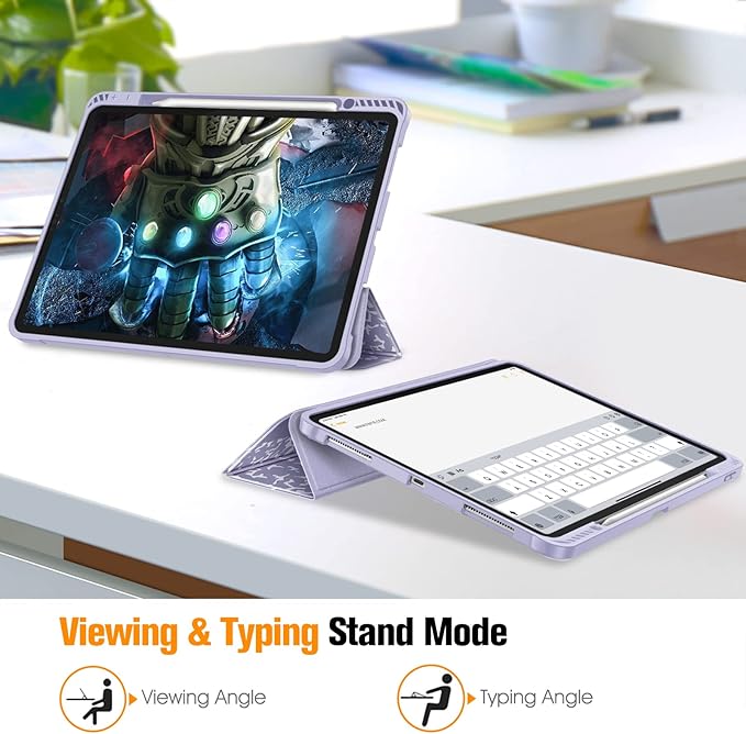 Fintie Case for iPad Pro 12.9-inch 6th Generation 2022, [Built-in Pencil Holder] Slim Soft TPU Protective Cover with Auto Wake/Sleep, Also Fit iPad Pro 12.9" 5th & 4th & 3rd Gen, Lilac