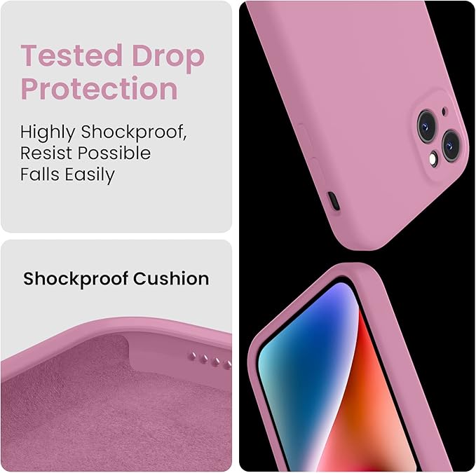 FireNova Designed for iPhone 13 Case, Silicone Upgraded [Camera Protection] Phone Case, Soft Anti-Scratch Microfiber Lining Inside, 6.1 inch, Lilac Purple
